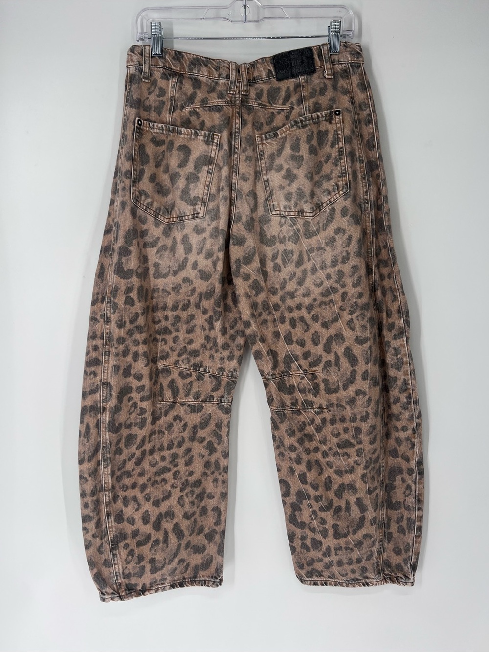 We The Free Leopard Animal Print Western Bohemian Barrel Wide Leg Jeans 28 - Picture 7 of 7